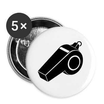 Whistle Silhouette - Buttons groß 56 mm (5er Pack) - Weiß - Vorne