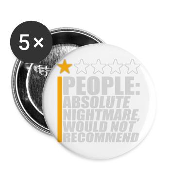 People Absolute Nightmare 1 Stern Review Logo Text - Buttons groß 56 mm (5er Pack) - Weiß - Vorne