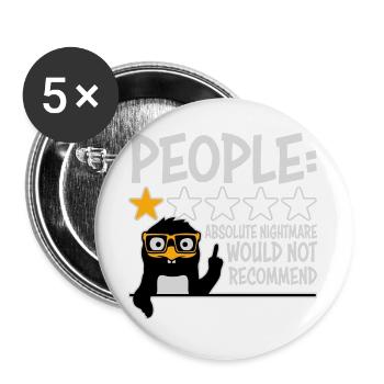 People Absolute Nightmare 1 Stern Review Pinguin - Buttons groß 56 mm (5er Pack) - Weiß - Vorne