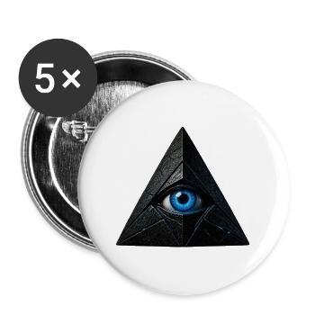 Pyramide mit blauem Auge - Buttons groß 56 mm (5er Pack) - Weiß - Vorne