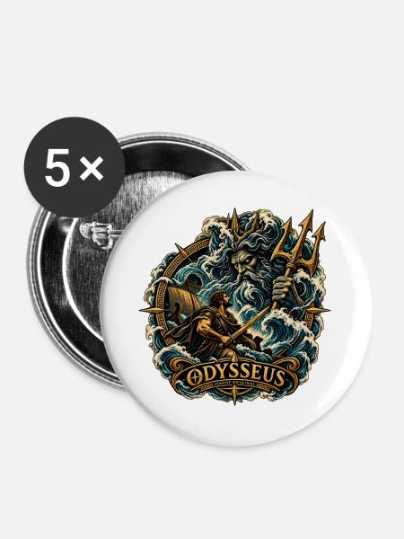 SZWENP – Odysseus Linie - Buttons groß 56 mm (5er Pack) - Weiß