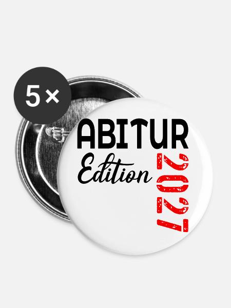 Abitur 2027 - Buttons groß 56 mm (5er Pack) - Weiß
