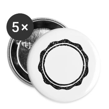 Vintage-runde Gummistempel-Schablone - Buttons groß 56 mm (5er Pack) - Weiß - Vorne