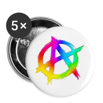 Anarchimulticolorz - Buttons groß 56 mm (5er Pack) - Weiß - Vorne