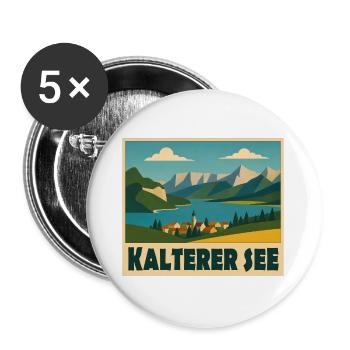 Kalterer See  - Buttons groß 56 mm (5er Pack) - Weiß - Vorne