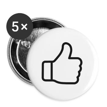 Daumen hoch wie ein Symbol - Buttons groß 56 mm (5er Pack) - Weiß - Vorne