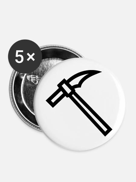 Axt - Buttons groß 56 mm (5er Pack) - Weiß