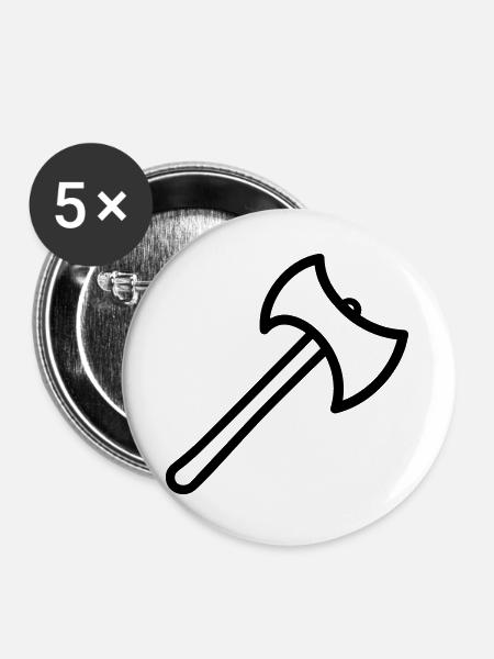 Axt - Buttons groß 56 mm (5er Pack) - Weiß