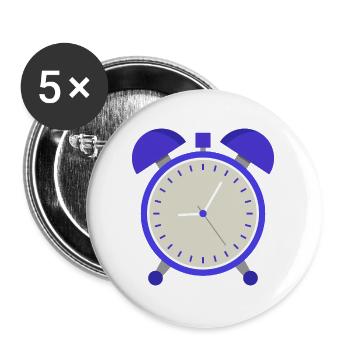 Wecker - Buttons groß 56 mm (5er Pack) - Weiß - Vorne