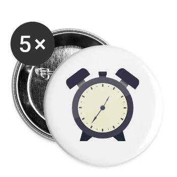 Wecker - Buttons groß 56 mm (5er Pack) - Weiß - Vorne