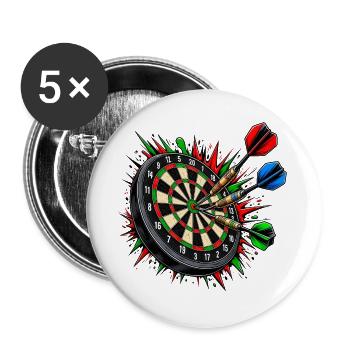 Dartboard Trefferfeuer - Buttons groß 56 mm (5er Pack) - Weiß - Vorne