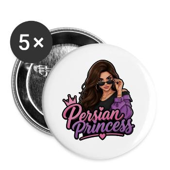Persian princess Glamour - Buttons groß 56 mm (5er Pack) - Weiß - Vorne