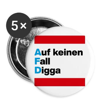 AFD - AUF KEINEN FALL DIGGA, NO AFD, FÜR FREIHEIT - Buttons groß 56 mm (5er Pack) - Weiß - Vorne