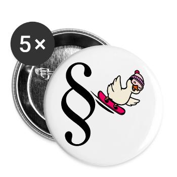 Skisport Gans Gesetze - Buttons groß 56 mm (5er Pack) - Weiß - Vorne