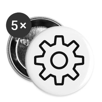 Einstellungen Zahnrad-Symbol - Buttons groß 56 mm (5er Pack) - Weiß - Vorne