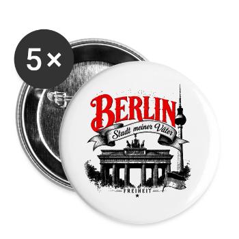 BERLIN - Stadt meiner Väter - Buttons groß 56 mm (5er Pack) - Weiß - Vorne