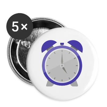 Wecker - Buttons groß 56 mm (5er Pack) - Weiß - Vorne