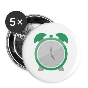 Wecker - Buttons groß 56 mm (5er Pack) - Weiß - Vorne