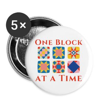 Ein Block nach dem anderen Patchwork - Buttons groß 56 mm (5er Pack) - Weiß - Vorne
