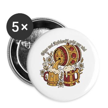 Bayern Apfelsaft Experte - Buttons groß 56 mm (5er Pack) - Weiß - Vorne