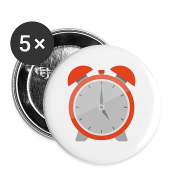 Wecker - Buttons groß 56 mm (5er Pack) - Weiß - Vorne