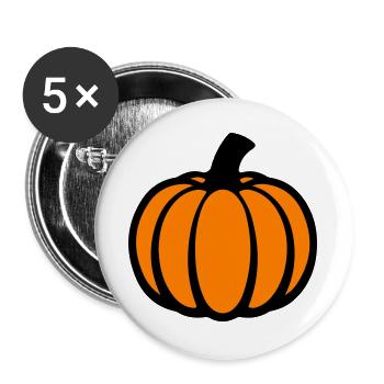 Kürbis - Buttons groß 56 mm (5er Pack) - Weiß - Vorne