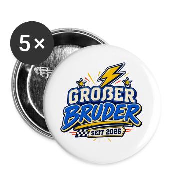 Großer Bruder 2026 - Buttons groß 56 mm (5er Pack) - Weiß - Vorne