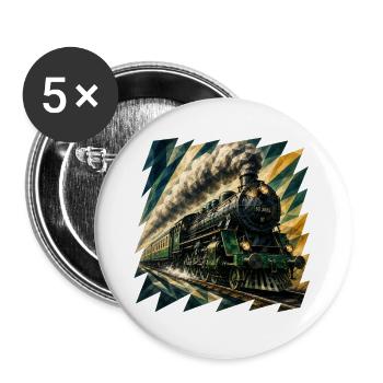 Dampfzug Prisma Collage - Buttons groß 56 mm (5er Pack) - Weiß - Vorne