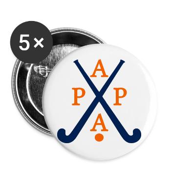 Hallenhockey Papa Hockey - Buttons groß 56 mm (5er Pack) - Weiß - Vorne