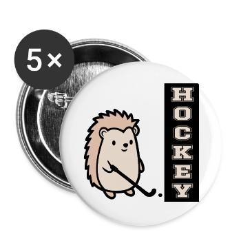 Hallenhockey Kinder Igel - Buttons groß 56 mm (5er Pack) - Weiß - Vorne