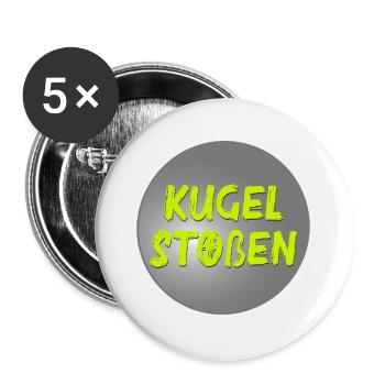 Kugelstoßen Stoßkugel - Buttons groß 56 mm (5er Pack) - Weiß - Vorne