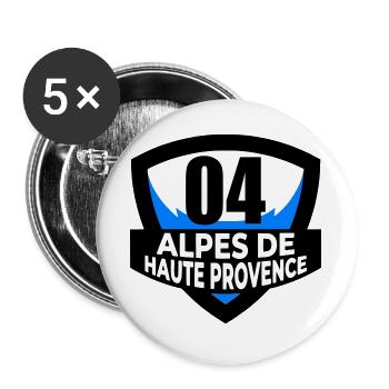 04 Alpes de Haute-Provence - Buttons groß 56 mm (5er Pack) - Weiß - Vorne