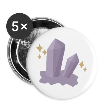 Lila Kristall-Geo-Funke - Buttons groß 56 mm (5er Pack) - Weiß - Vorne