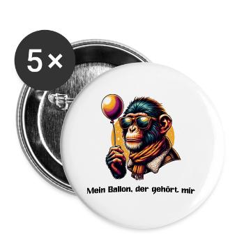 Mein Ballon, der gehört mir  - Buttons groß 56 mm (5er Pack) - Weiß - Vorne