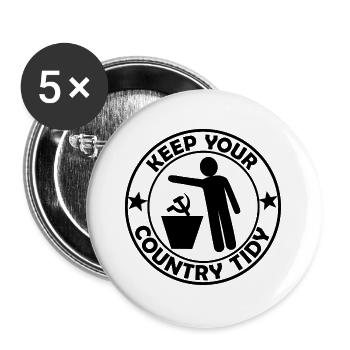 Umwelt und Politik - Buttons groß 56 mm (5er Pack) - Weiß - Vorne
