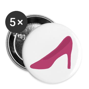 Rosa High Heels - Buttons groß 56 mm (5er Pack) - Weiß - Vorne