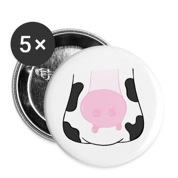Uder Ko Zeichnung - Buttons groß 56 mm (5er Pack) - Weiß - Vorne