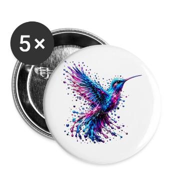 Flügel des Strahlens - Buttons groß 56 mm (5er Pack) - Weiß - Vorne