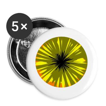 Comic-Explosion Burst - Buttons groß 56 mm (5er Pack) - Weiß - Vorne