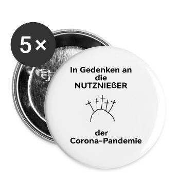 Gedenkartikel Nutzniesser - Buttons groß 56 mm (5er Pack) - Weiß - Vorne