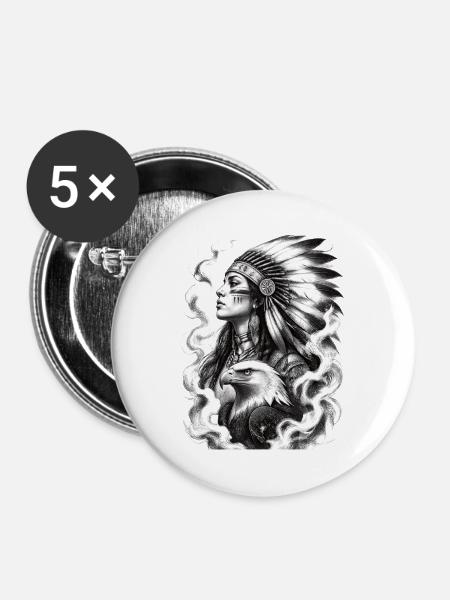 Eagle - Buttons groß 56 mm (5er Pack) - Weiß