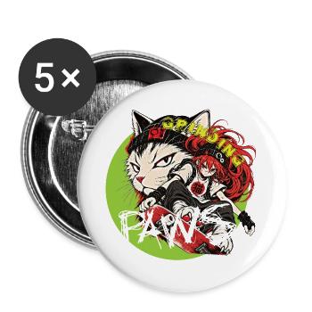 Grinding-Paws - Buttons groß 56 mm (5er Pack) - Weiß - Vorne