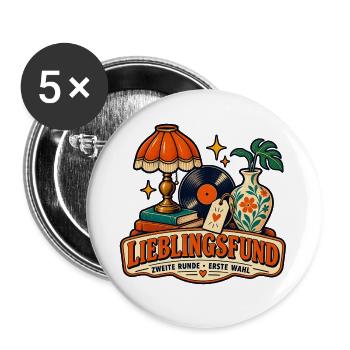 Lieblingsfund – Zweite Runde erste Wahl - Buttons groß 56 mm (5er Pack) - Weiß - Vorne