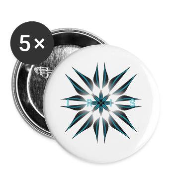 IRIS Geometric Art T-Shirt Print - Buttons groß 56 mm (5er Pack) - Weiß - Vorne