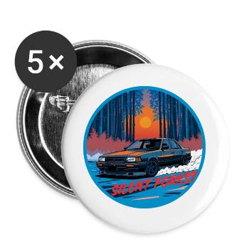 Midnight Bamboo Forest Retro Automotive Streetwear - Buttons groß 56 mm (5er Pack) - Weiß - Vorne