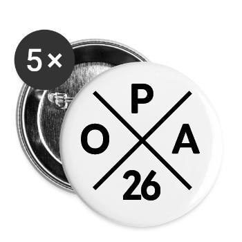 OPA 26 | Großvater Geschenk - Buttons groß 56 mm (5er Pack) - Weiß - Vorne