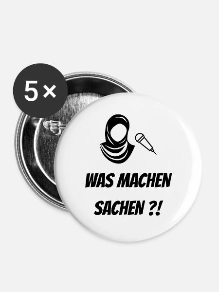 WAS MACHEN SACHEN - Buttons groß 56 mm (5er Pack) - Weiß