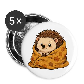 igel-decke - Buttons groß 56 mm (5er Pack) - Weiß - Vorne