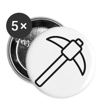 Spitzhacke-Linien-Symbol - Buttons groß 56 mm (5er Pack) - Weiß - Vorne