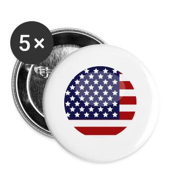 Flagge der Vereinigten Staaten - Buttons groß 56 mm (5er Pack) - Weiß - Vorne
